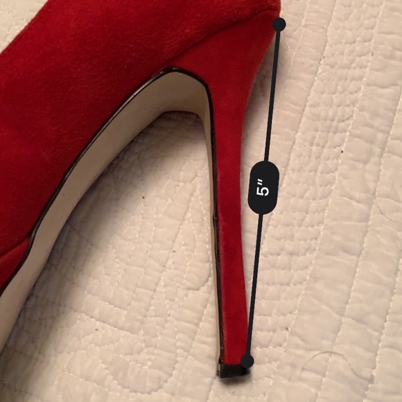 Steve Madden Size 9 Red Suede 5” Platform Heels - Picture 5 of 6